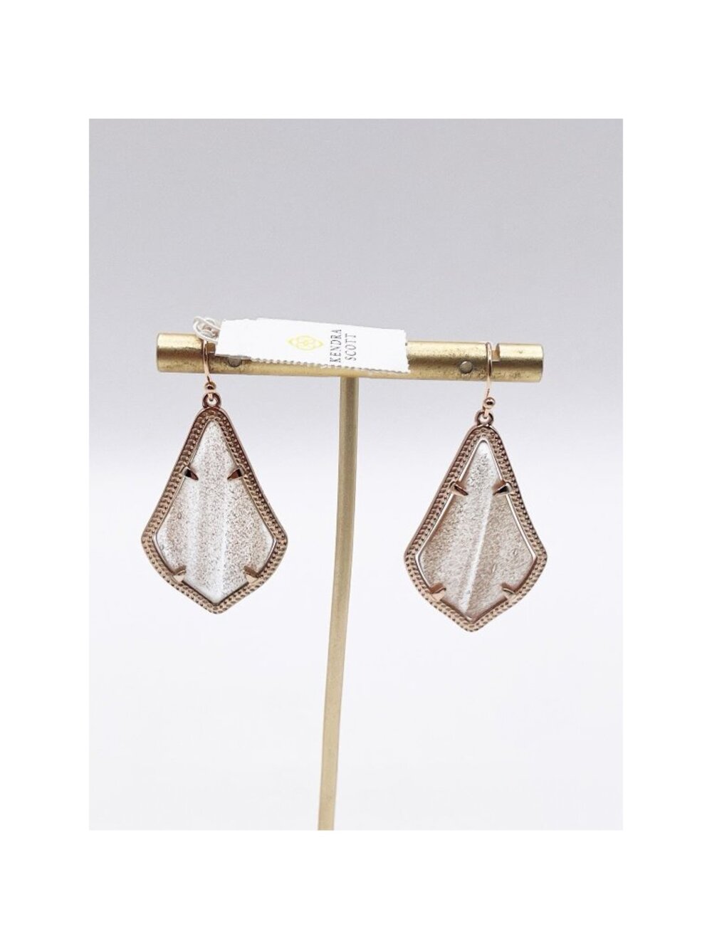 New Kendra Scott Alex Gold Tone Dangle/Drop Statement Earrings In Gold Dust